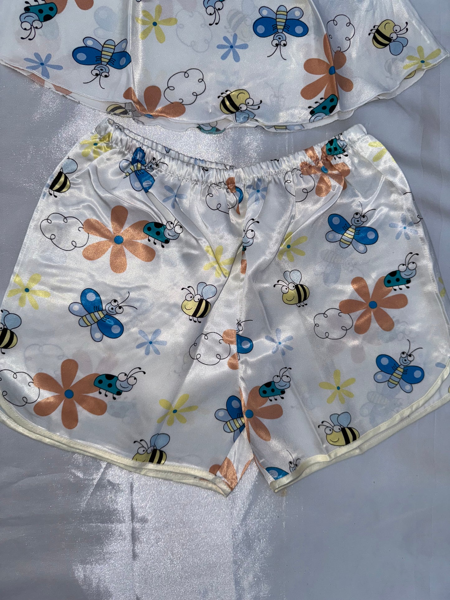 Pyjama bustier short en satin