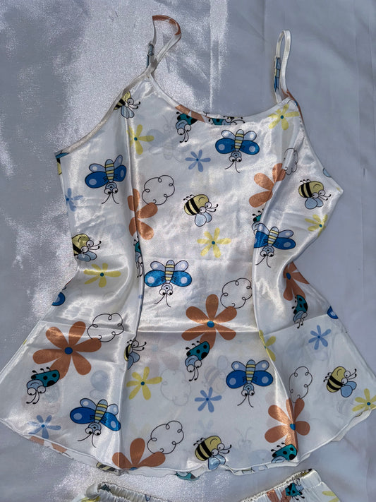 Pyjama bustier short en satin