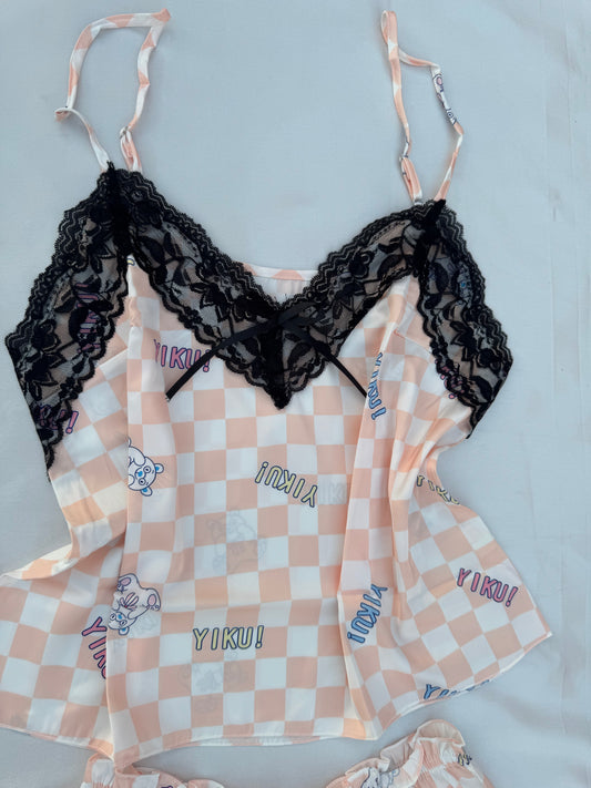 Pyjama bustier-short en satin