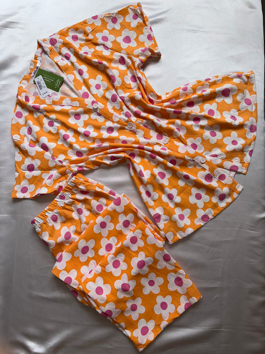 Pyjamas coton demi manche pantalon