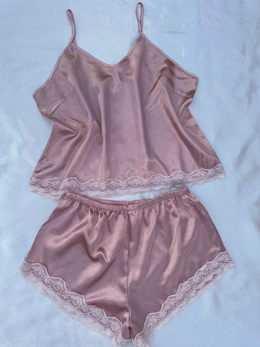 Pyjama demi-manche short en satin