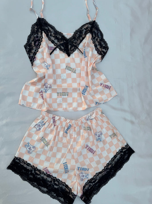 Pyjama bustier-short en satin
