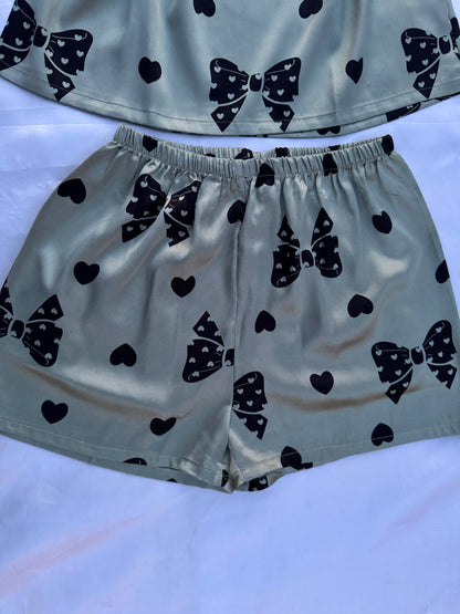 Pyjama demi-manche short en satin