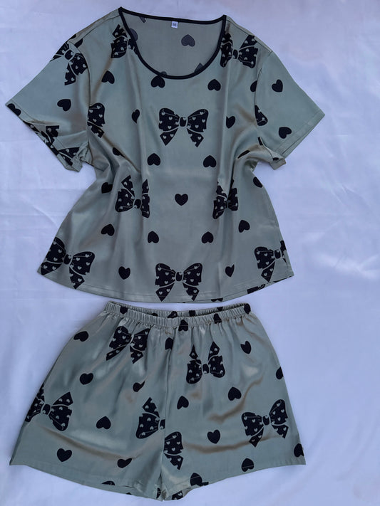 Pyjama demi-manche short en satin