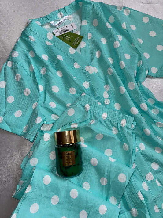 Pyjamas coton demi manche pantalon