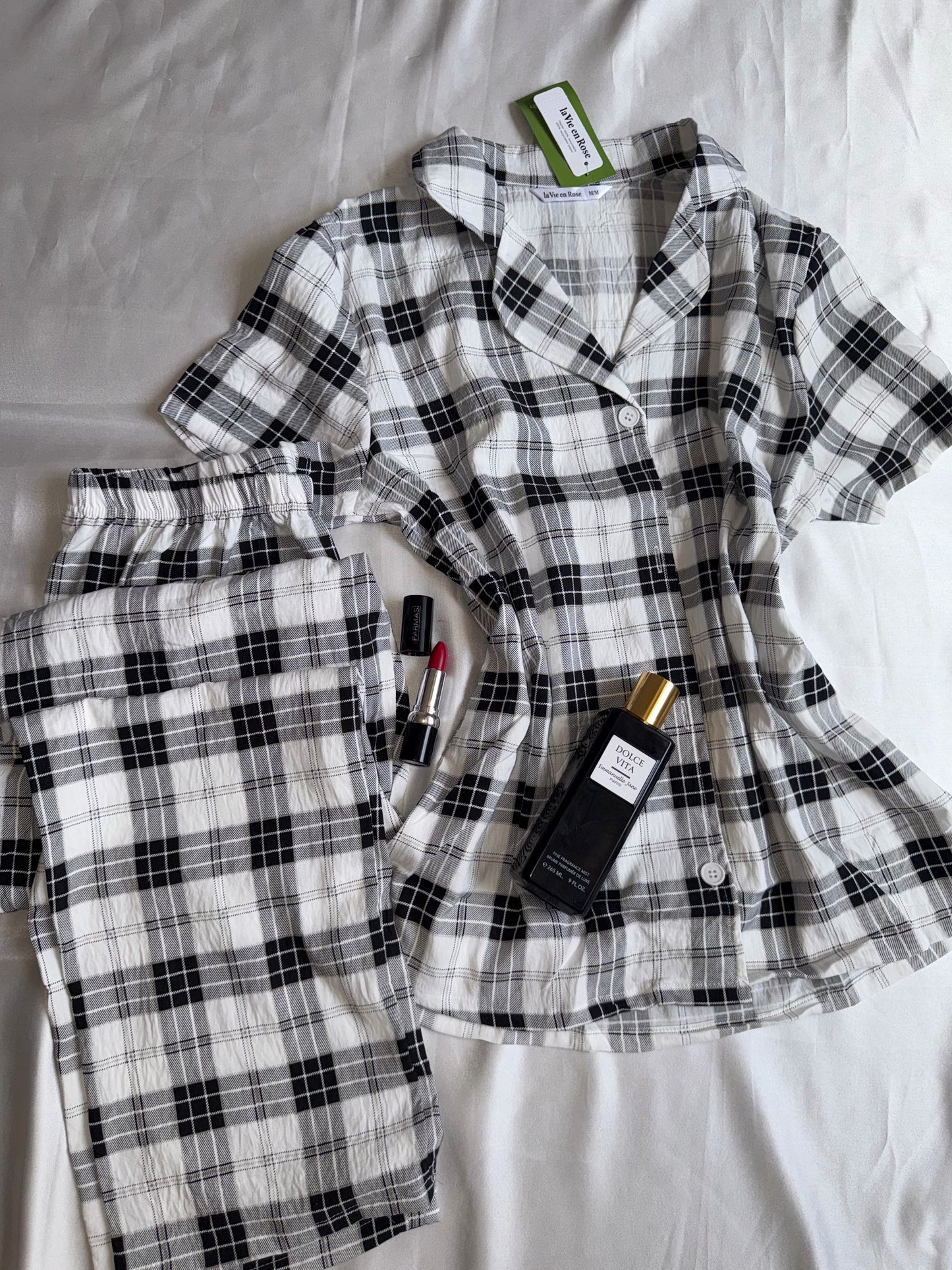 Pyjamas coton demi manche pantalon